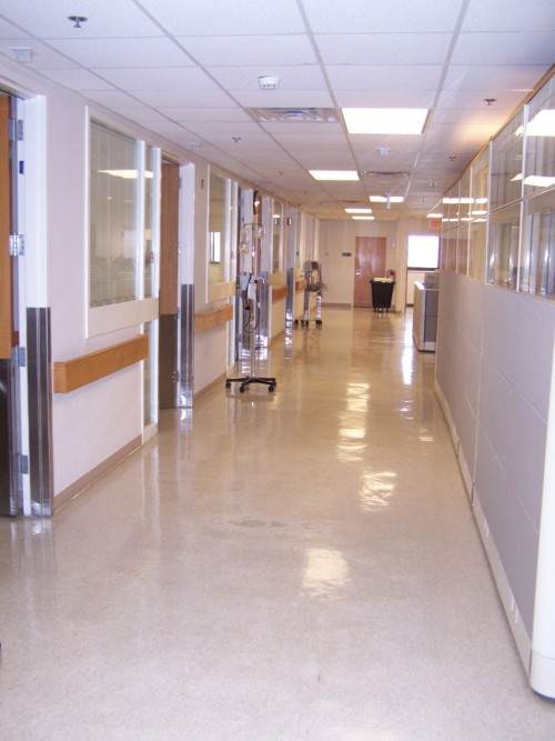 Operating Area Corridor An operating area corridor at The Heilman Center